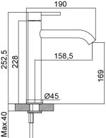 AQUAGRIF MISTURADORA LAVATÓRIO URBAN CANO ALTO - Image 2