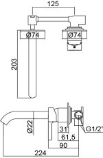 AQUAGRIF MISTURADORA LAVATÓRIO ENCASTRAR URBAN - Image 2