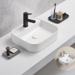 LAVATÓRIO DE POUSAR CERÂMICO BRANCO H-8041