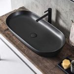 LAVATORIO DE POUSAR CERAMICO PRETO H-8057