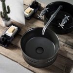 LAVATORIO DE POUSAR CERAMICO PRETO H-8077