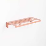 TOALHEIRO COM PRATELEIRA & GANCHOS SLIM TERRACOTA